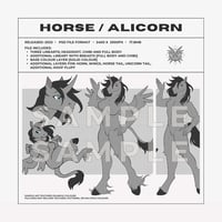 HORSE / ALICORN / PEGASUS / UNICORN LINEART TEMPLATE