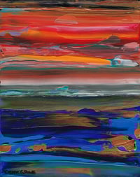 'Blessed (Opal, Lapis Lazuli)' - Abstract Palette Knife Acrylic on Canvas Panel, 8x10 Framed