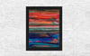 Abstract Gradient Palette Knife Painting on Canvas Panel Framed: 'Blessed (Opal, Lapis Lazuli)'