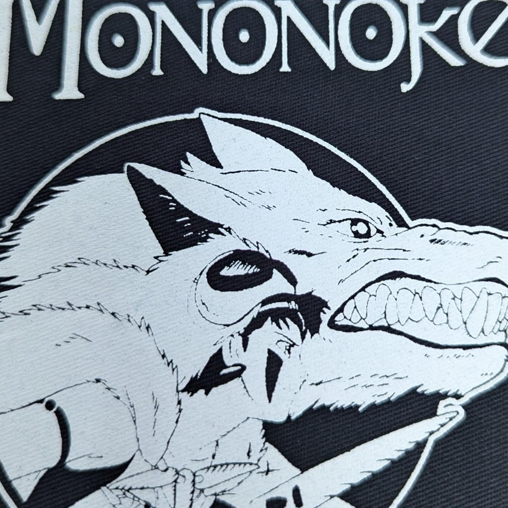 PRINCESS MONONOKE canvas sew-on BLACK patch