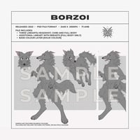 BORZOI LINEART TEMPLATE