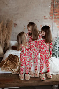 Image 2 of JSP Studio Holiday Petite | Pajamas & Glitter Snow in the studio bedroom + the studio swing