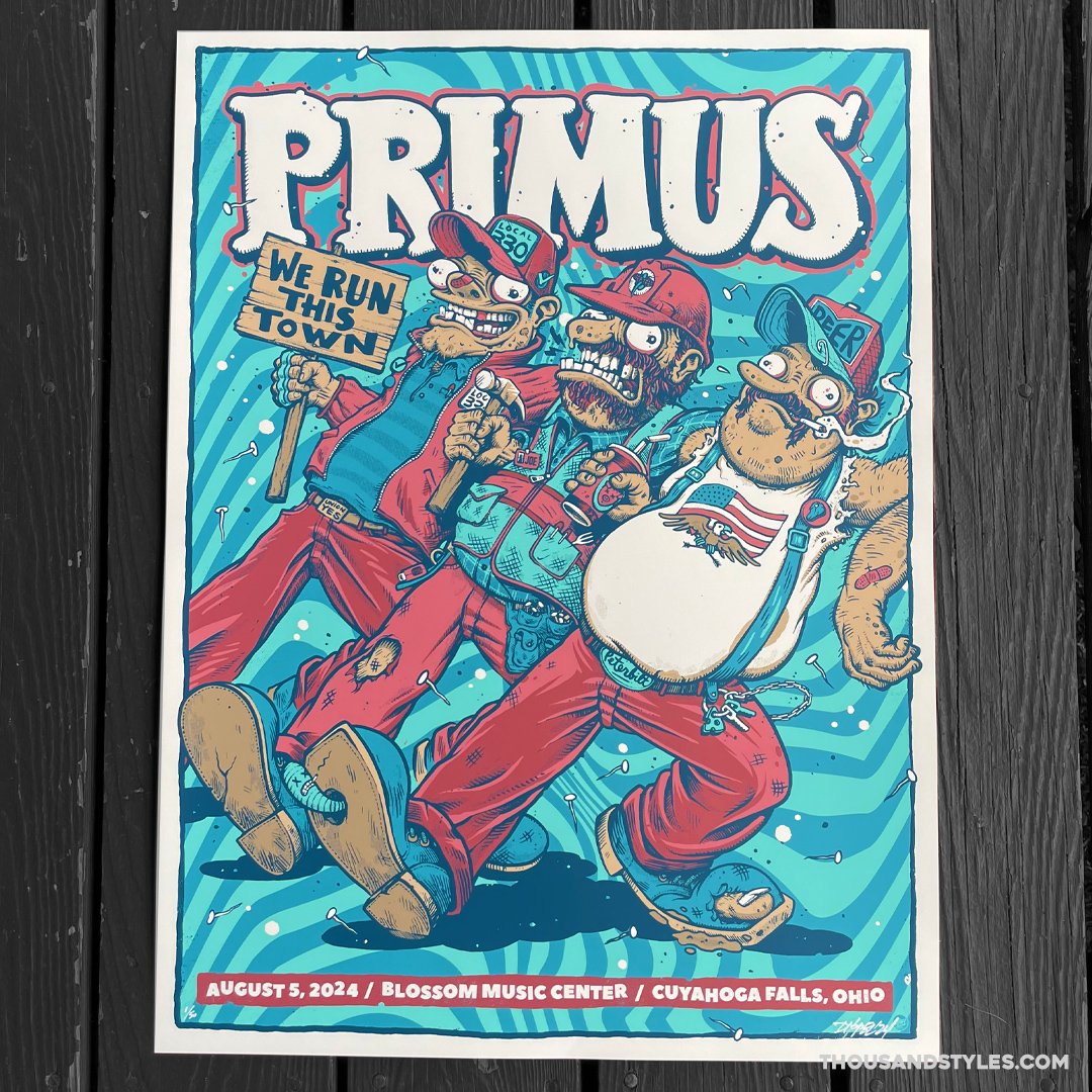 Official Primus Gig Poster - 8.5.24 show - Cuyahoga Falls, OH