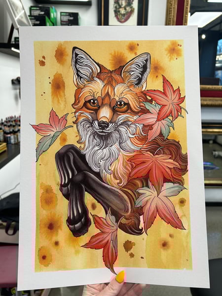 Image of Autumn Fox A3 print