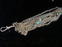 Image 2 of EDWARDIAN 9CT YELLOW GOLD TURQUOISE LONGUARD 22.5G 56 INCHES WITH DOG CLIP