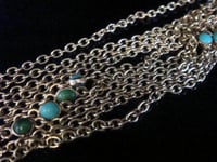 Image 3 of EDWARDIAN 9CT YELLOW GOLD TURQUOISE LONGUARD 22.5G 56 INCHES WITH DOG CLIP