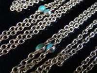 Image 5 of EDWARDIAN 9CT YELLOW GOLD TURQUOISE LONGUARD 22.5G 56 INCHES WITH DOG CLIP