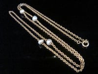 Image 1 of EDWARDIAN 9CT YELLOW GOLD NATURAL SALTWATER PEARL CHAIN 11.6G 23 INCHES