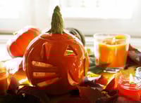 Image 1 of Candleholders: Halloween Pumpkin ceramic candle holder kototykva