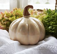 Image 1 of Vases: Ceramic vase pumpkin beige, a gift for Halloween