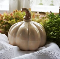 Image 3 of Vases: Ceramic vase pumpkin beige, a gift for Halloween