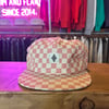 CHECKERBOARD FIELD CAP - BLUSH/WHITE