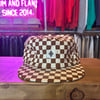 CHECKERBOARD FIELD CAP - RUST/WHITE