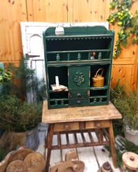 Image 1 of Wooden commode vintage green