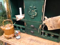 Image 4 of Wooden commode vintage green