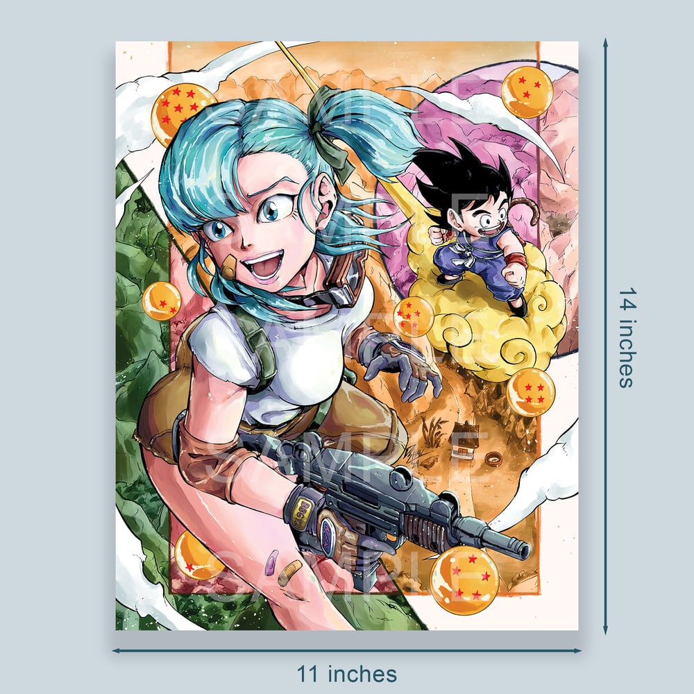 Image of Bulma and Son Goku