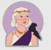 Image 2 of Daenerys Targaryen and Drogon Glitter Sticker