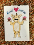 Image of Booska Loves Cupcakes Original Ink and Watercolor drawing!