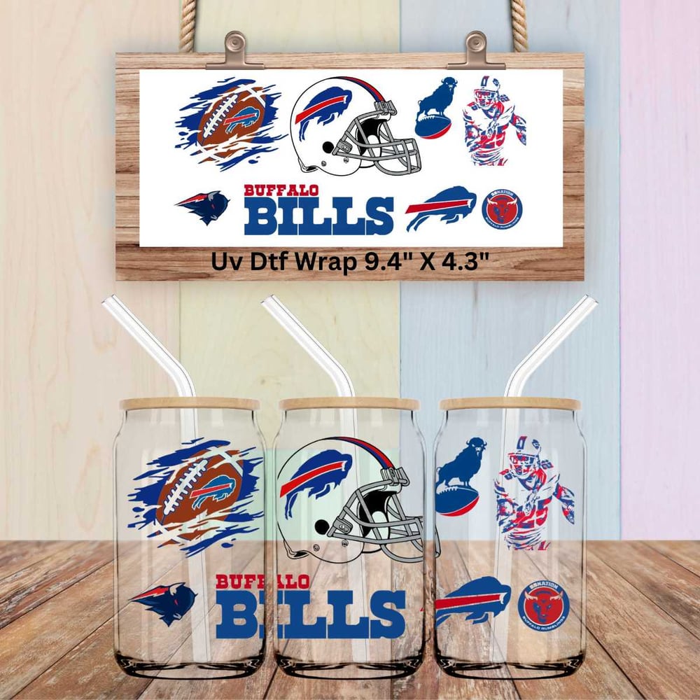 Image of Buffalo Bills Football Uv Dtf Wrap Choice of 2 Designs FB48