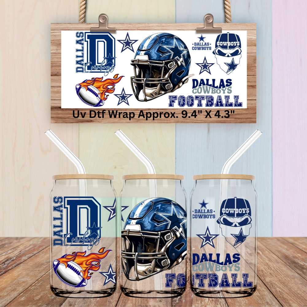 Image of Dallas Cowboys Football Uv Dtf Wraps or Decal Choice of 4