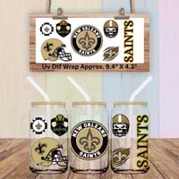 Double Sided Uv Dtf Wrap New Orleans Football  FB44 Saints