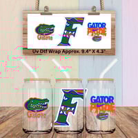 Image 1 of Double Sided Uv Dtf Wraps Florida Gators Football Choice of 2 Designs