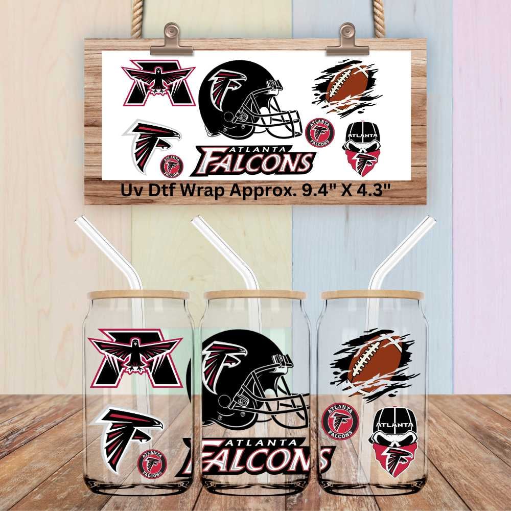 Image of Atlanta Falcons Football Uv Dtf Wraps Choice of 2