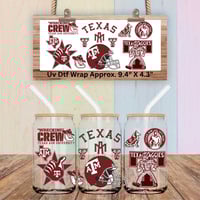 Double Sided Uv Dtf Wrap Texas Football FB51 Aggies A&M