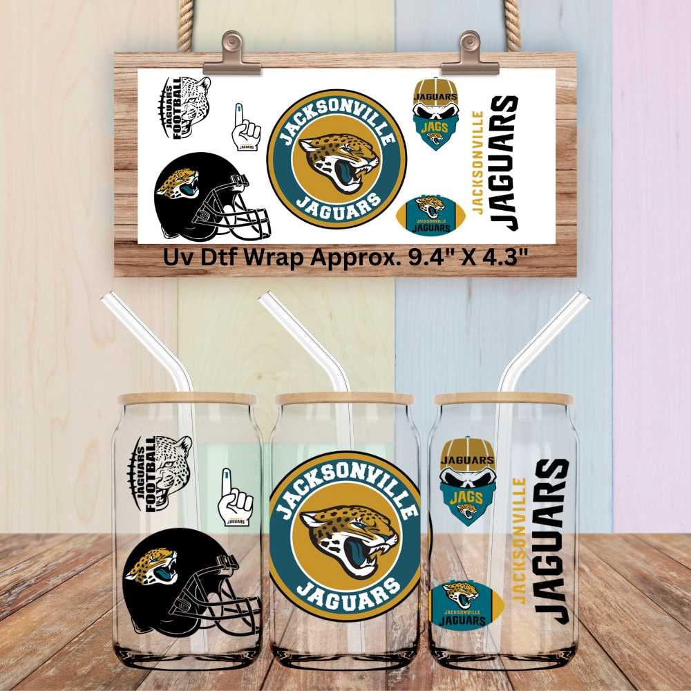 Image of Jacksonville Jaguars Football Uv Dtf Wraps Choice of 2