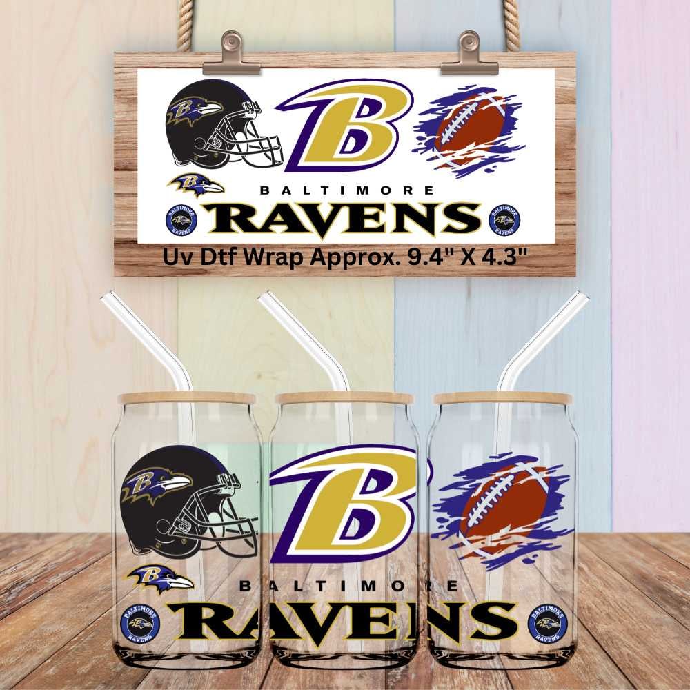 Image of Baltimore Ravens Football Uv Dtf Wrap Choice of 2