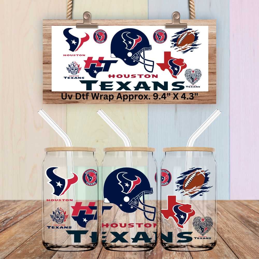 Image of Houston Texans Football Uv Dtf Wraps Choice of 2