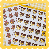 Image 1 of jasper and mocha emotes ✨ waterproof vinyl sticker sheet