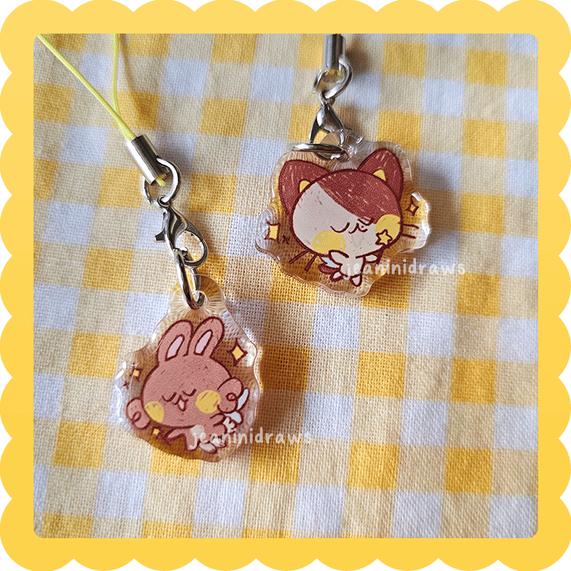 Image of fairy jasper and mocha ✨ epoxy phone charm