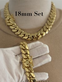 Image 3 of Miami Cuban Link Chain Only, Handmade Real 14k Gold Plated 18mm(Five Times Plated)