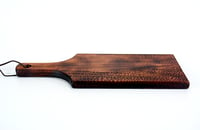 Image 2 of Dark Cherry Wood Charcuterie Board, Wood Cheese or Bread Board, Wooden Serving Board with Handle