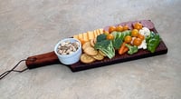 Image 7 of Dark Cherry Wood Charcuterie Board, Wood Cheese or Bread Board, Wooden Serving Board with Handle