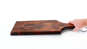 Image of Dark Cherry Wood Charcuterie Board, Wood Cheese or Bread Board, Wooden Serving Board with Handle