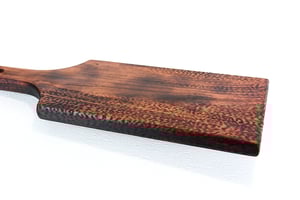 Image of Dark Cherry Wood Charcuterie Board, Wood Cheese or Bread Board, Wooden Serving Board with Handle