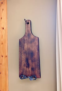 Image 11 of Dark Cherry Wood Charcuterie Board, Wood Cheese or Bread Board, Wooden Serving Board with Handle