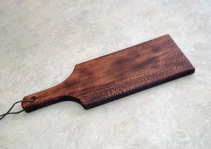 Image of Dark Cherry Wood Charcuterie Board, Wood Cheese or Bread Board, Wooden Serving Board with Handle
