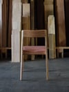 ROSE DINING CHAIR IN TASMANIAN OAK WITH AN UPHOLSTERED LEATHER SEAT