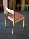 ROSE DINING CHAIR IN TASMANIAN OAK WITH AN UPHOLSTERED LEATHER SEAT