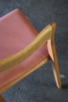 ROSE DINING CHAIR IN TASMANIAN OAK WITH AN UPHOLSTERED LEATHER SEAT