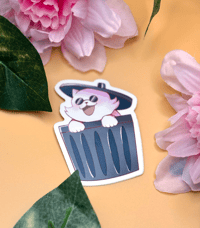 Image 2 of Gojo Trash Cat Sticker