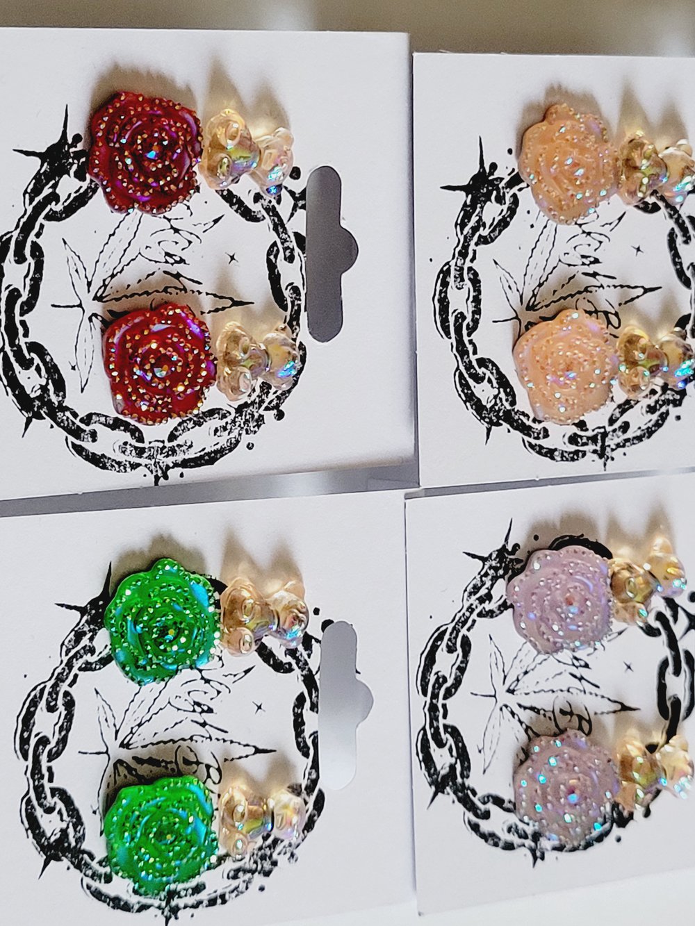 Image of HBC♡ Rosa Rhinestone Stud Earrings 