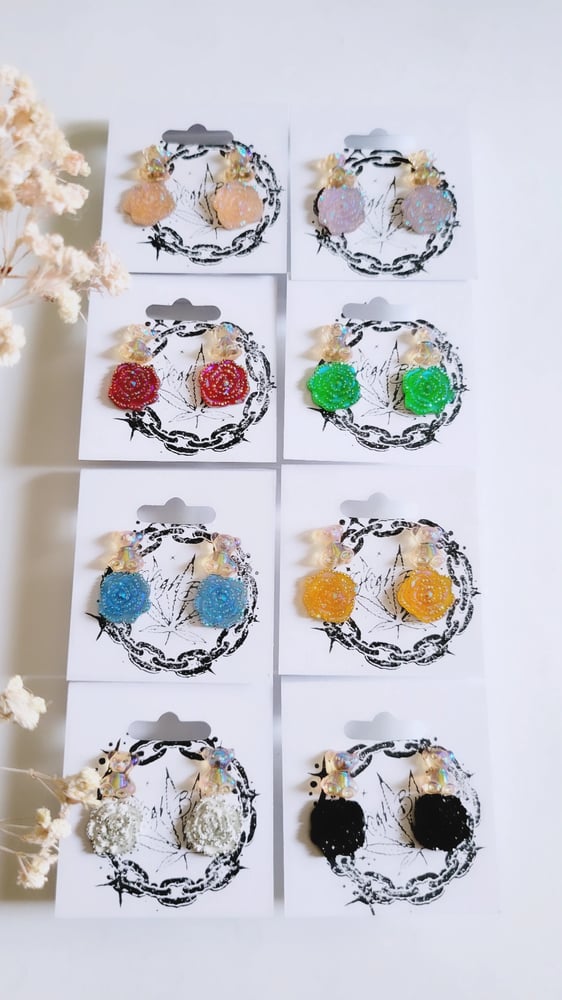 Image of HBC♡ Rosa Rhinestone Stud Earrings