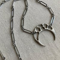 Image 1 of White Bronze Crescent Necklace