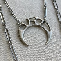 Image 2 of White Bronze Crescent Necklace
