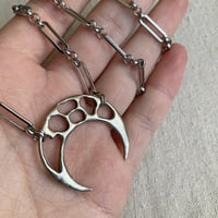 Image 3 of White Bronze Crescent Necklace