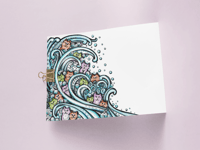 Image 1 of 1000+ Postcards - Save on BULK Postcards - 1/2 "Happy Cat Waves"